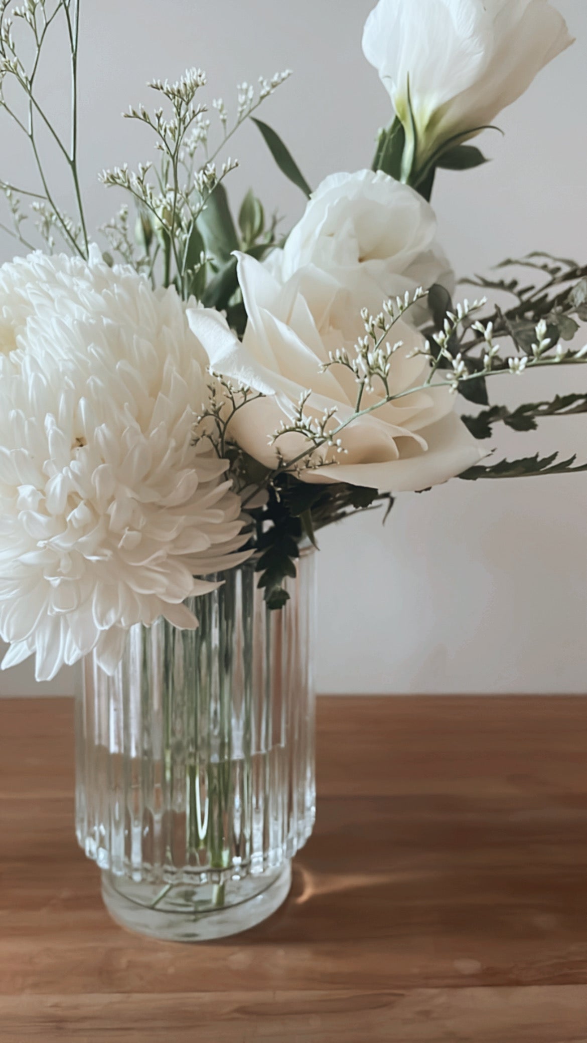 Rippled Glass Vase Wide